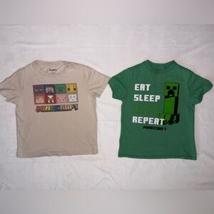 Minecraft Kids T-Shirts - Green and Beige